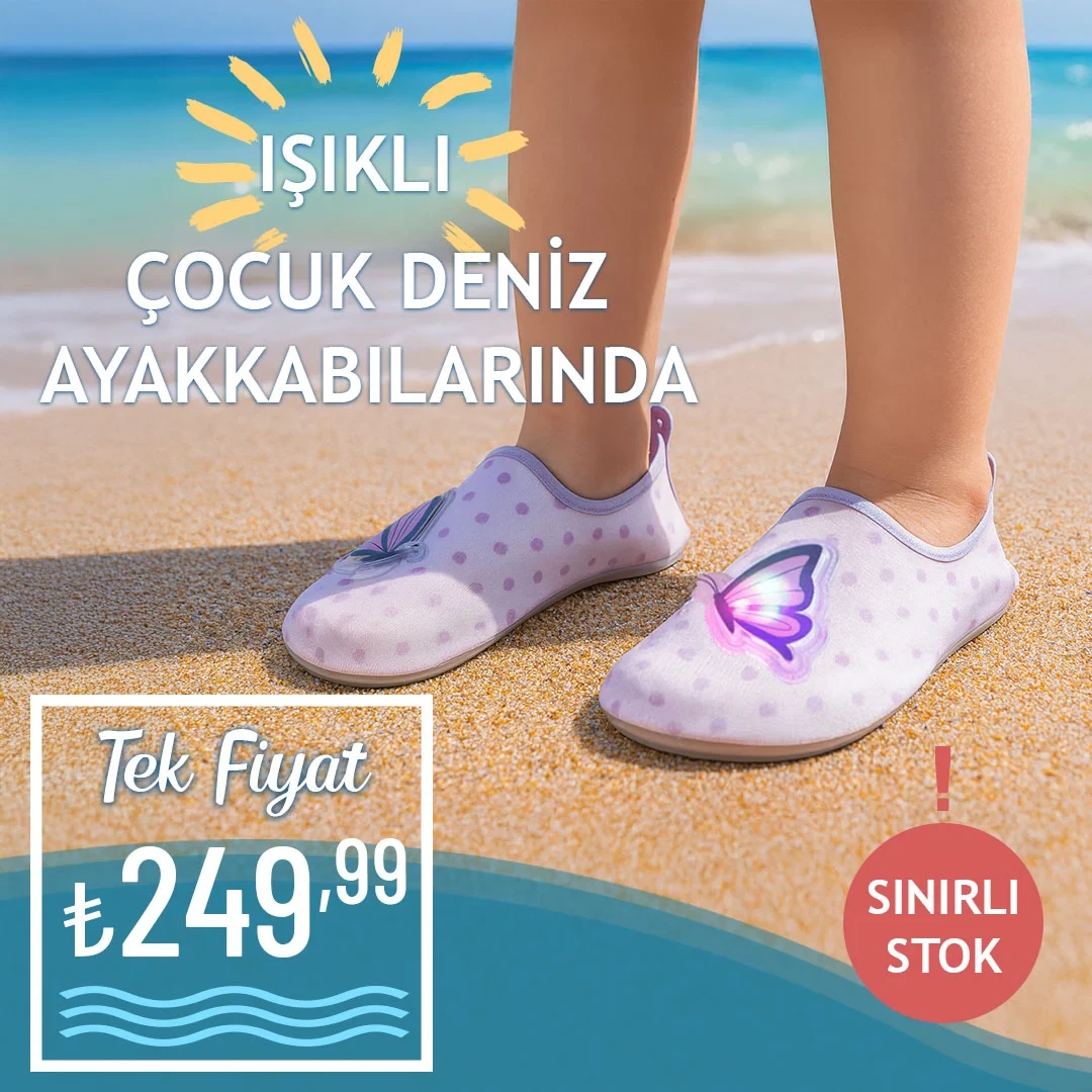 Işıklı Çocuk Deniz Ayakkabısı Tek Fiyat