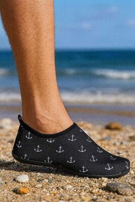 Black Anchor Çapalı Kaymaz Tabanlı Esnek Hafif Dayanıklı Erkek Havuz Plaj Deniz Ayakkabısı - 1