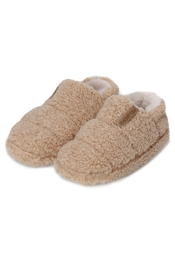 Teddy Kumaş Yumuşak Tüylü Esnek Hafif Dayanıklı Camel Rengi Kadın Peluş Ev Ayakkabısı - 2