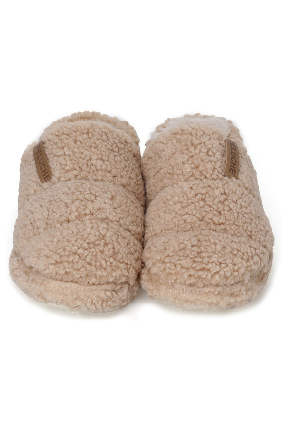 Teddy Kumaş Yumuşak Tüylü Esnek Hafif Dayanıklı Camel Rengi Kadın Peluş Ev Ayakkabısı - 3