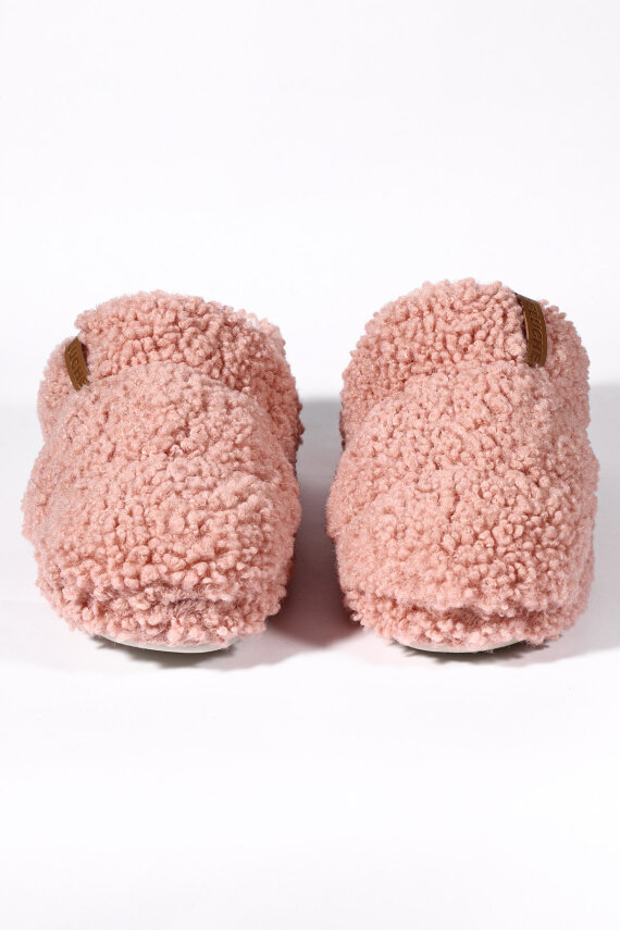 Teddy Kumaş Yumuşak Tüylü Esnek Hafif Dayanıklı Pembe Kadın Peluş Ev Ayakkabısı - 2