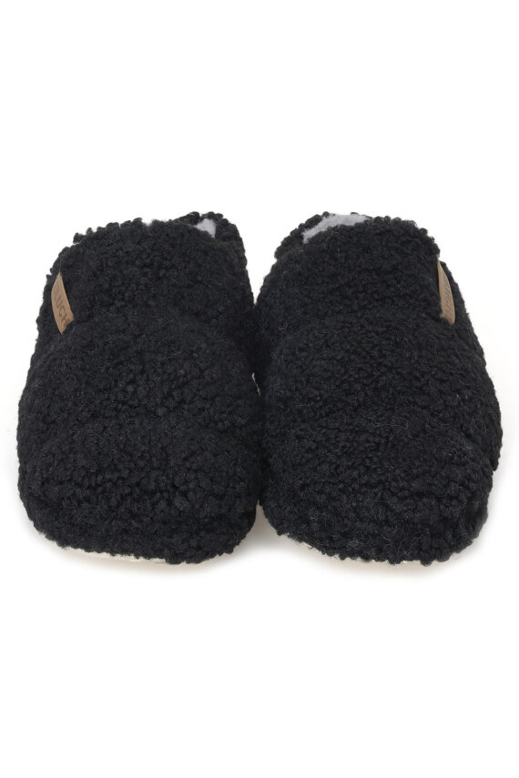 Teddy Kumaş Yumuşak Tüylü Esnek Hafif Dayanıklı Siyah Kadın Peluş Ev Ayakkabısı - 3